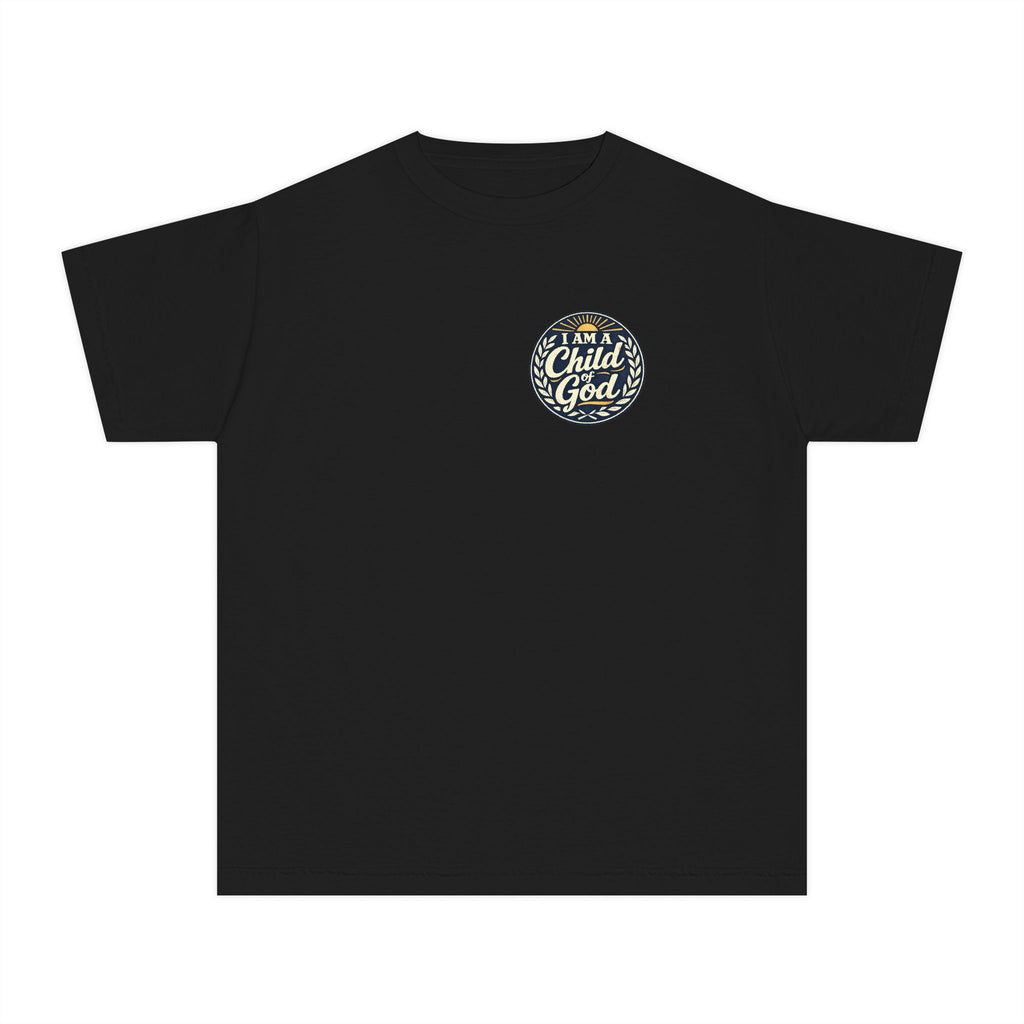Youth Tee — "I Am a Child of God" Cute Starry Night Illustration