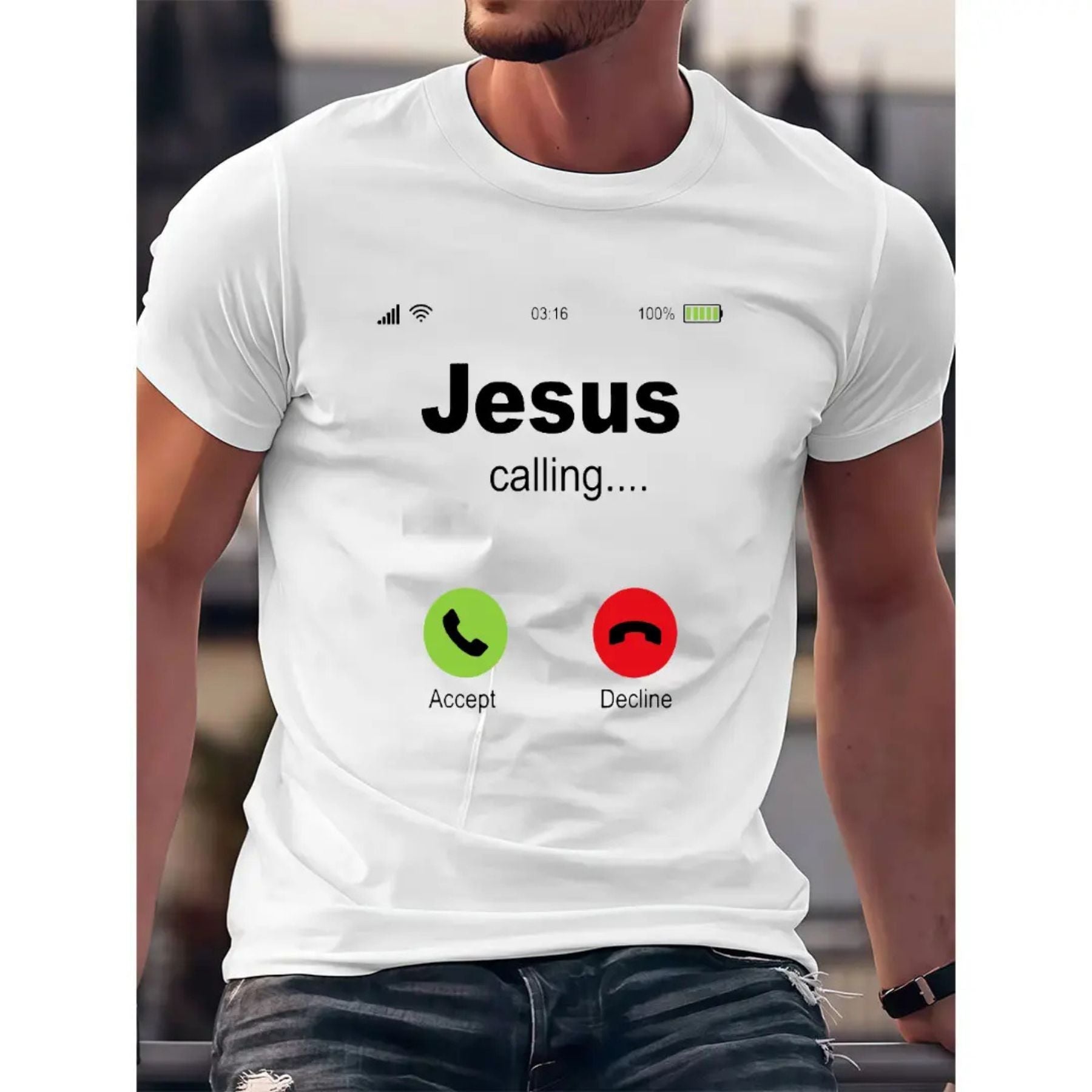 "Jesus Calling" Christian T-Shirt - Religious Bible Church Apparel, Faith-Based Tee
