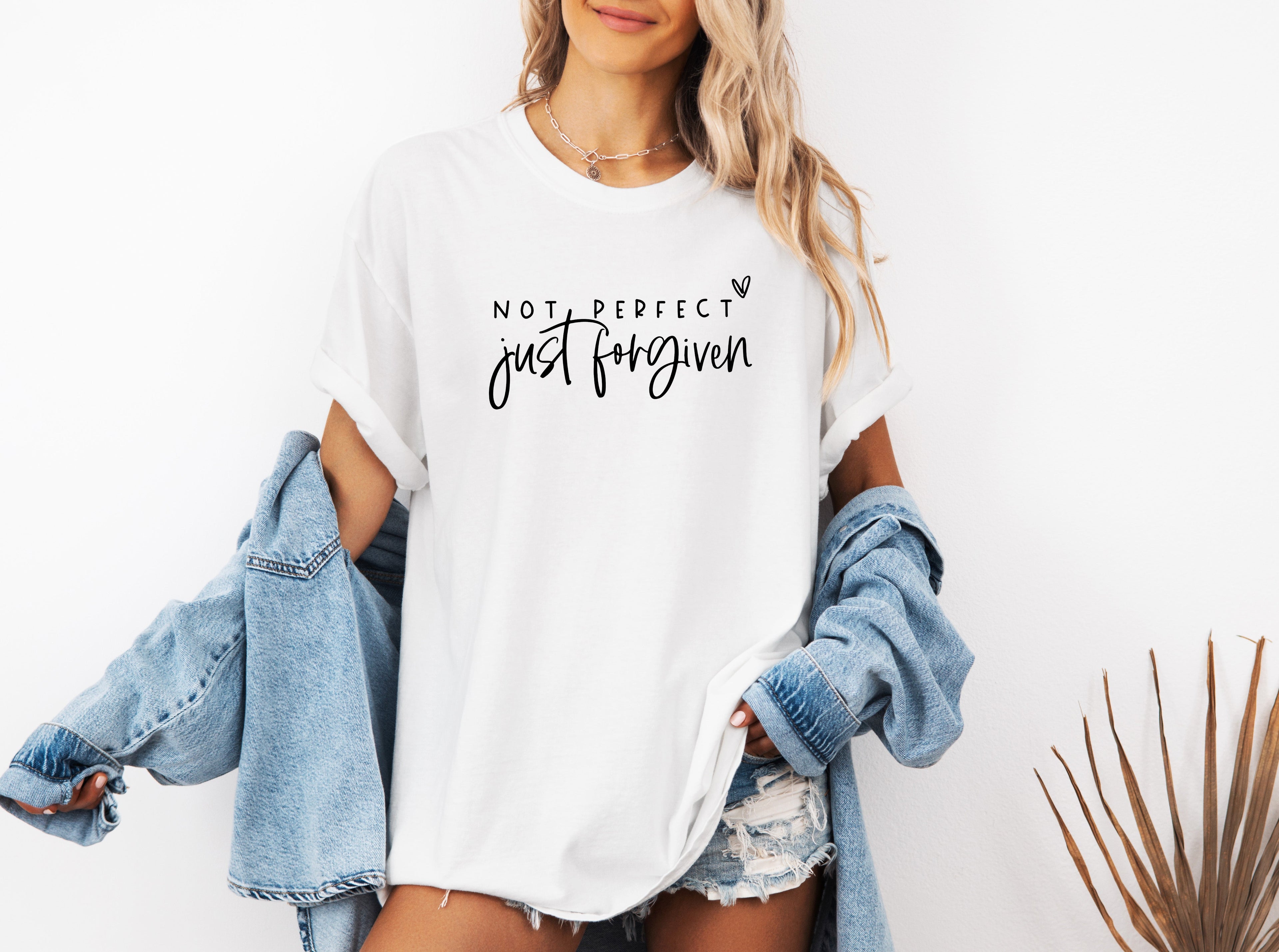 Not perfect Just Forgive Christian Comfort Colors Garment Dyed T Shirt