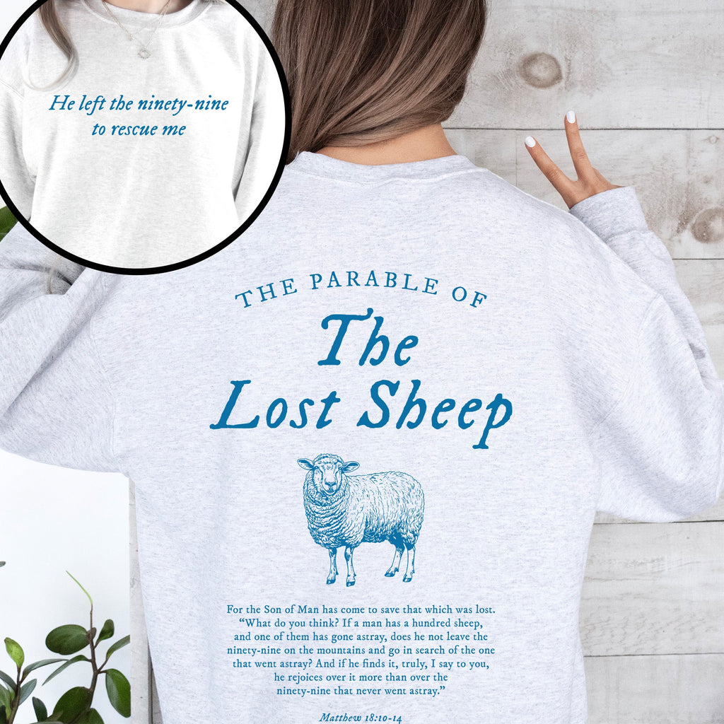 Parable of the Lost Sheep Sweatshirt in Ash Light Gray