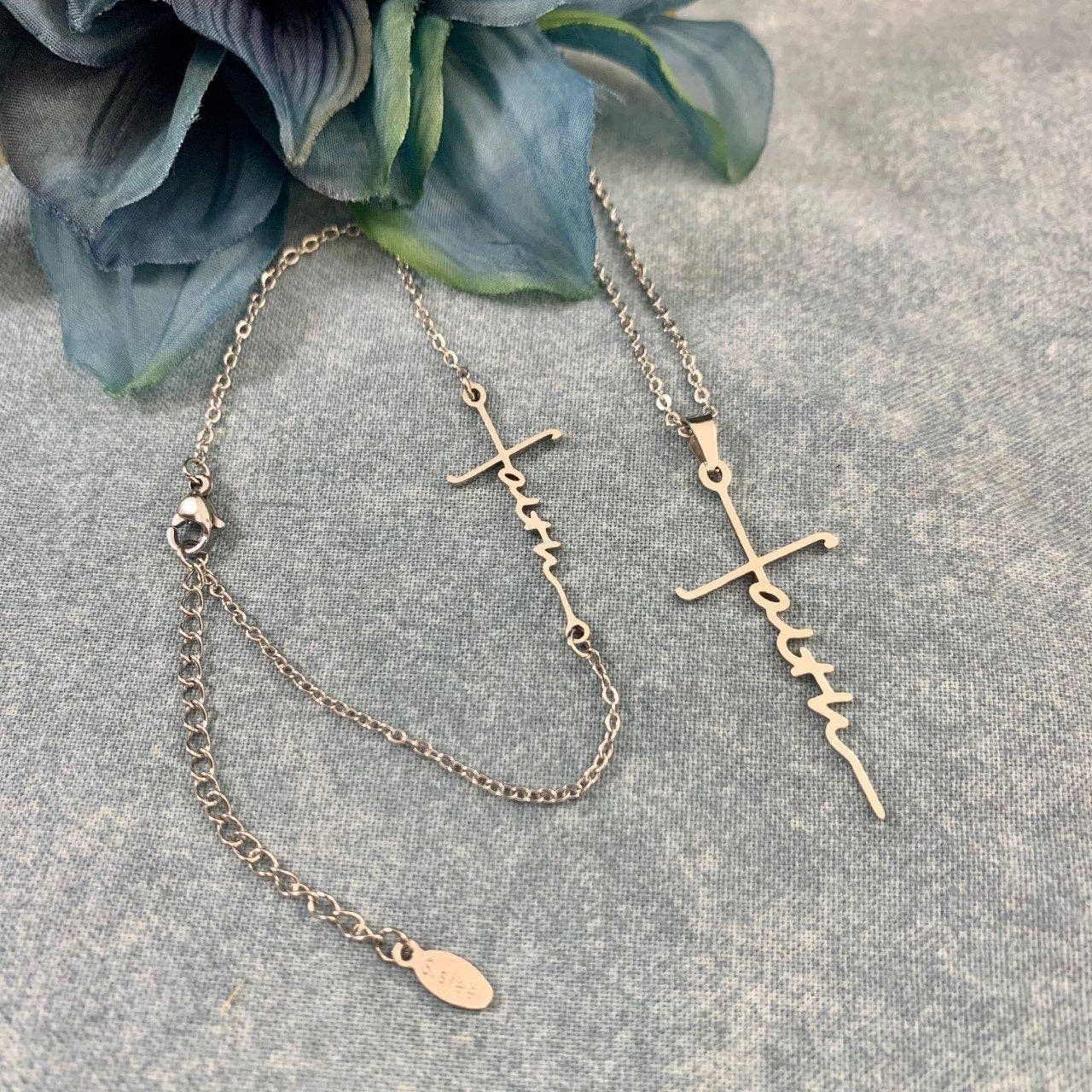 Sterling Silver Faith Cross Bracelet Jewelry – Premium Inspirational Design for Women