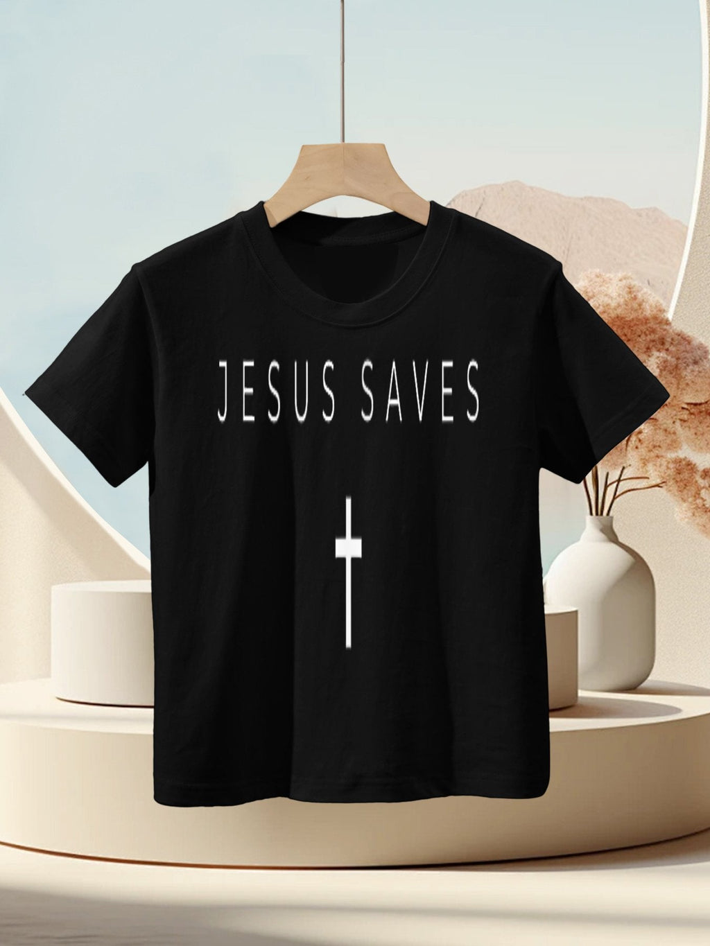 Jesus Saves Cross Subtle Christian Minimal Religious Faith Kids T-Shirt
